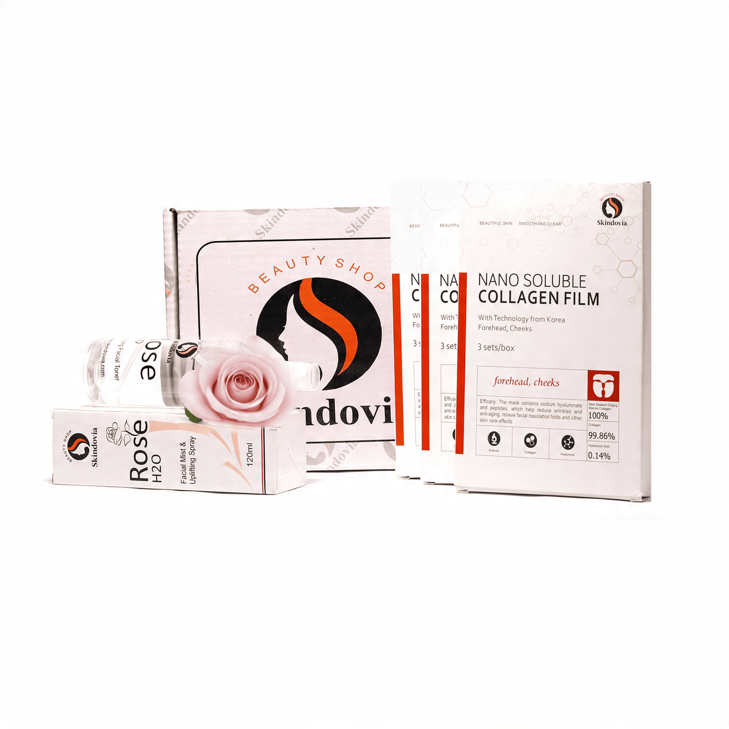 Ultimate Glow Pack –3 Collagen Lifting Face Masks Packs + Pure Rose Water