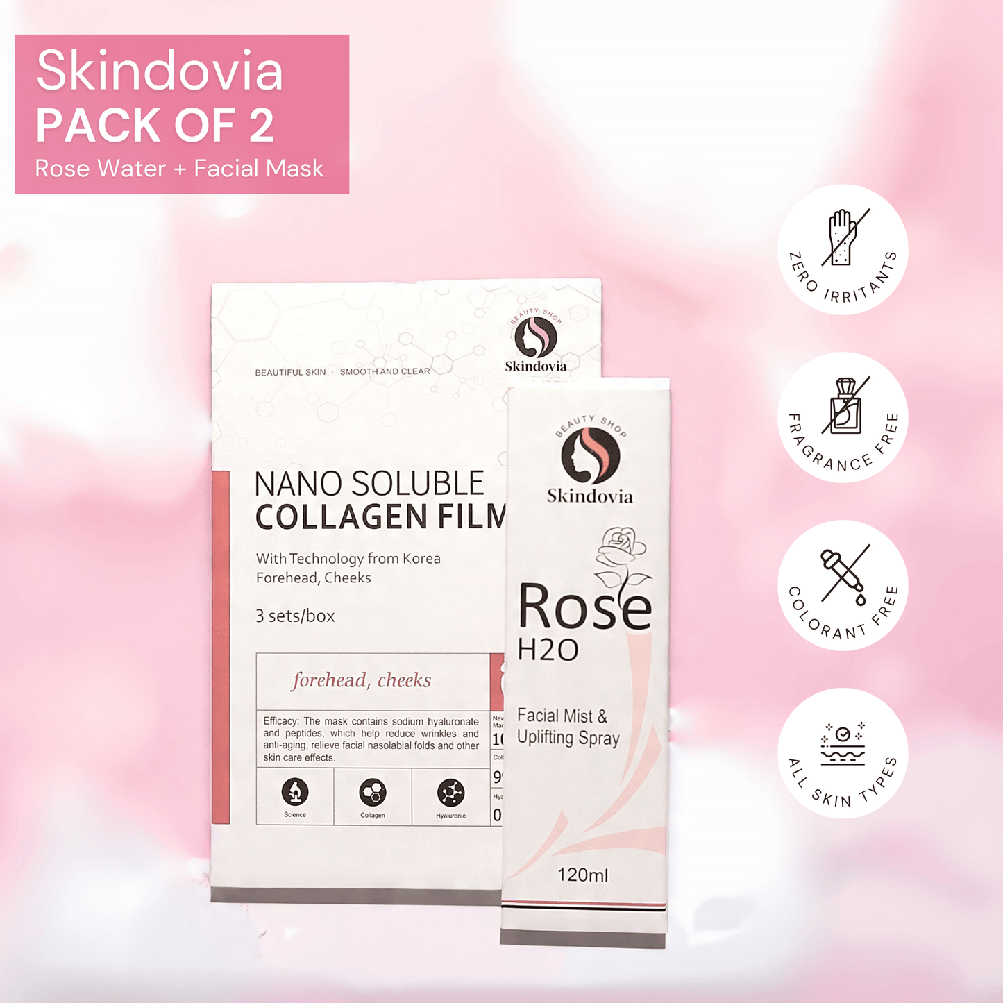 Glow Duo – Collagen Lifting Face Mask + Pure Rose Water