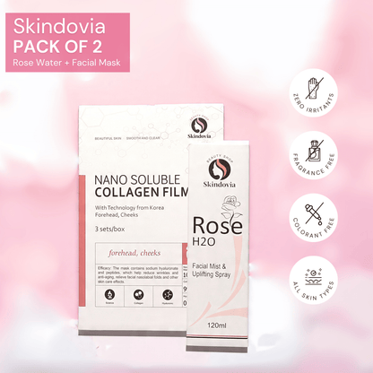 Glow Duo – Collagen Lifting Face Mask + Pure Rose Water