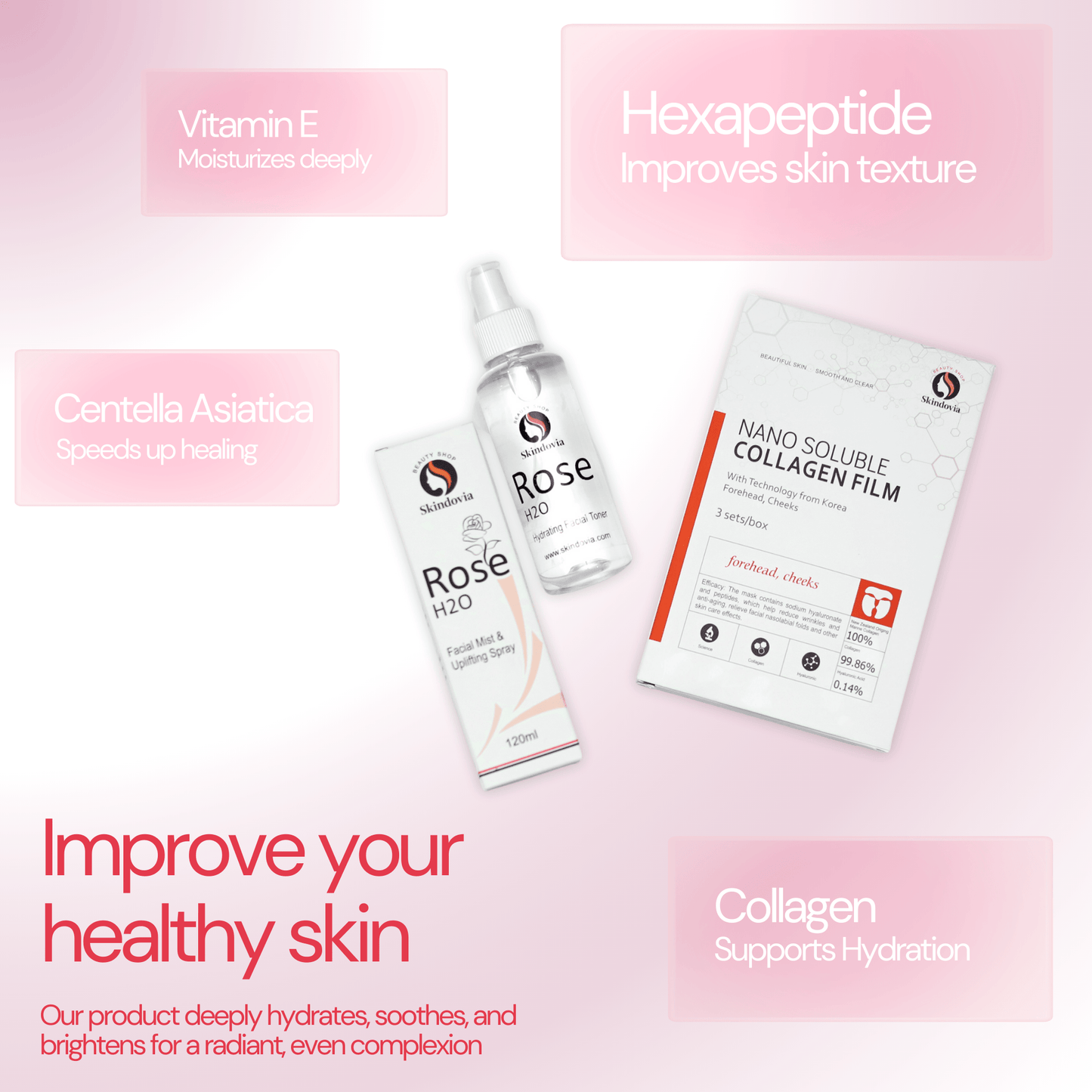 Glow Duo – Collagen Lifting Face Mask + Pure Rose Water