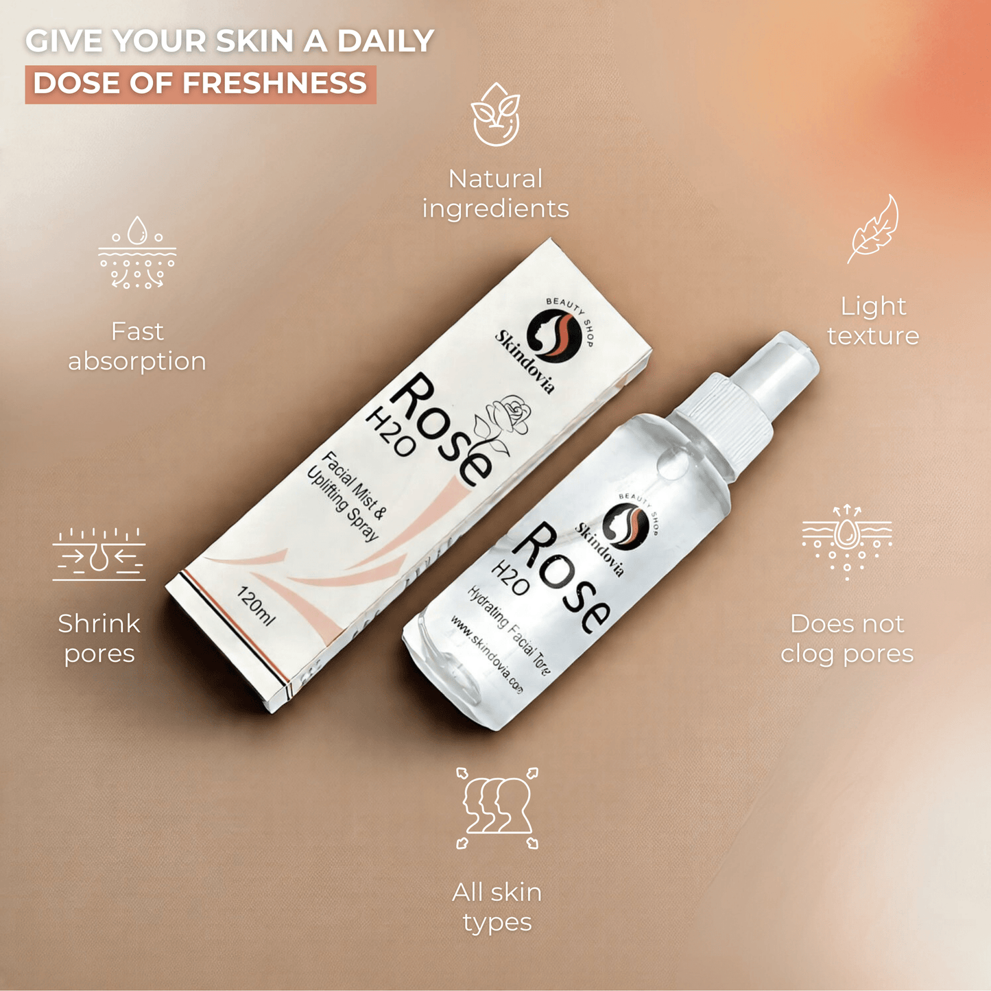 100% Pure Rose Water | Natural Toner & Skin Refresher (120ml)